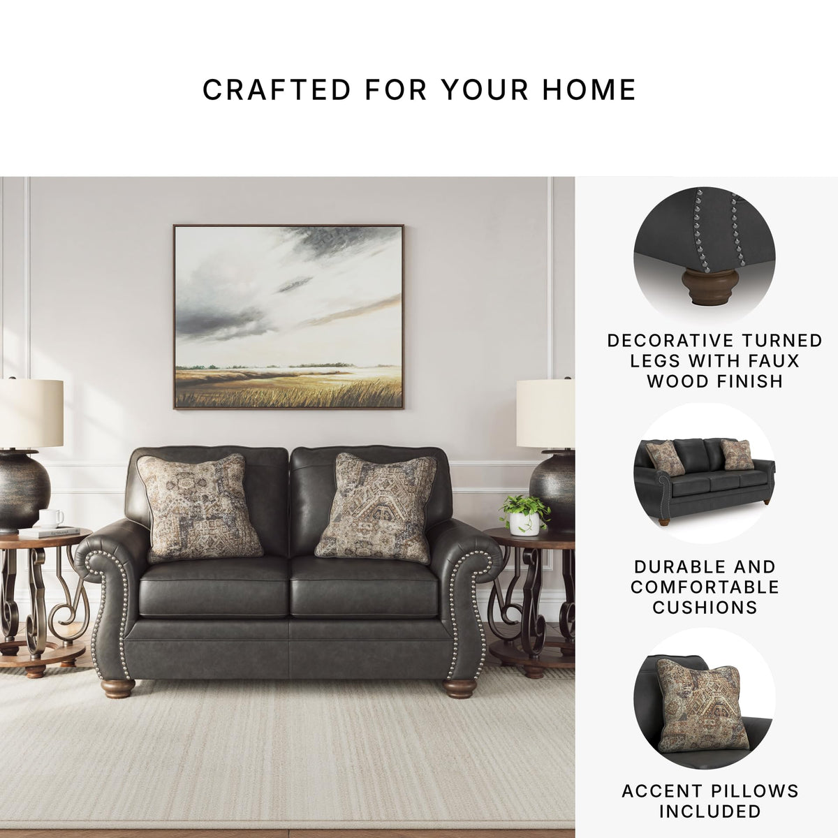 Faux Leather Sofa Couch
