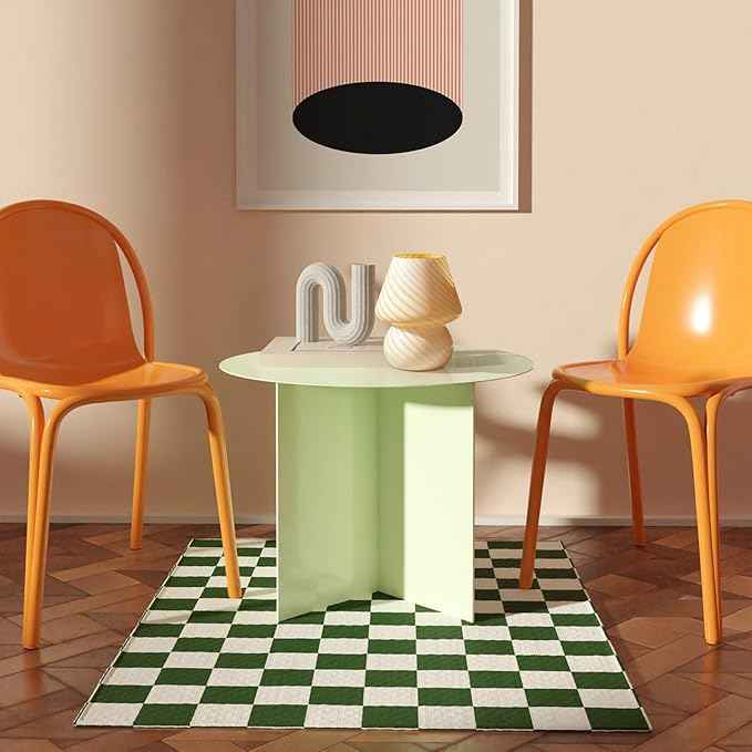 ONEWISH Mushroom Lamp-Small Bedside Table Lamp with Striped Glass, Nightstand Night Light for Bedroom Living Room, 3000K 6.5W Bulb Included, for Christmas Day, Creamy Yellow