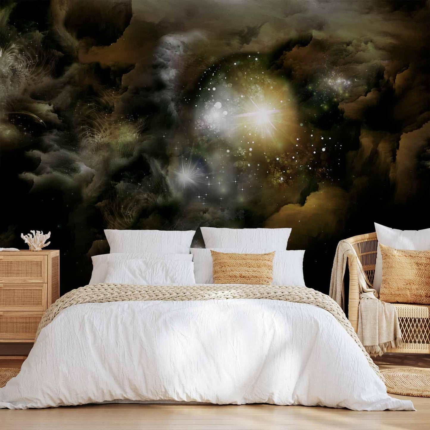 artgeist Wall Mural Cosmos Galaxy 77x55 in - Peel and Stick Self-Adhesive Wallpaper Removable Large Sticker Foil Wall Decor Print Picture Image Design n-A-0027-a-b