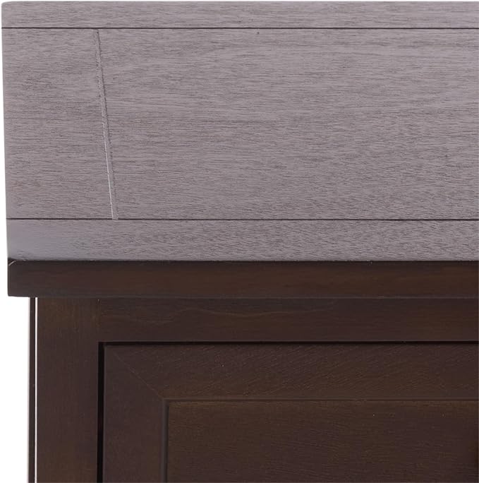 SAFAVIEH Home Collection – Carrie Dark Chocolate 3-Drawer Storage Side Table, Mixed-Material Cottage Design, Fully Assembled (AMH5700H)