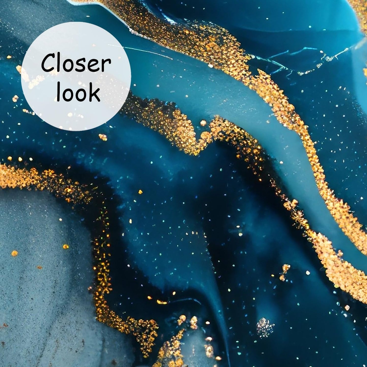 AFZEVEB-Blue and Gold Marble Wallpaper Abstract Art Wall murals for Bedroom 114"x74" (Not Peel and Stick)