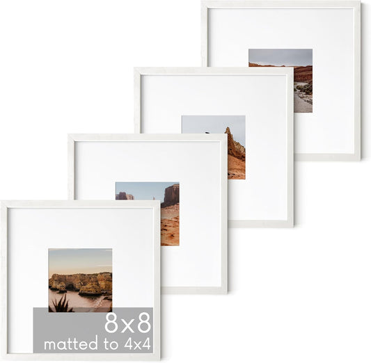 HAUS AND HUES White Square Frames Set of 4-8x8