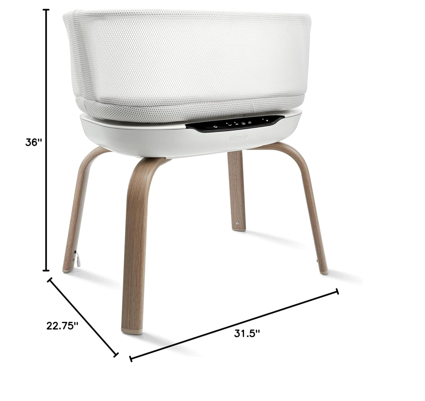 Graco SmartSense Soothing Baby Bassinet – Smart Newborn Bassinet Detects and Automatically Responds to Baby's Cries – for Newborn Babies to 6 Months