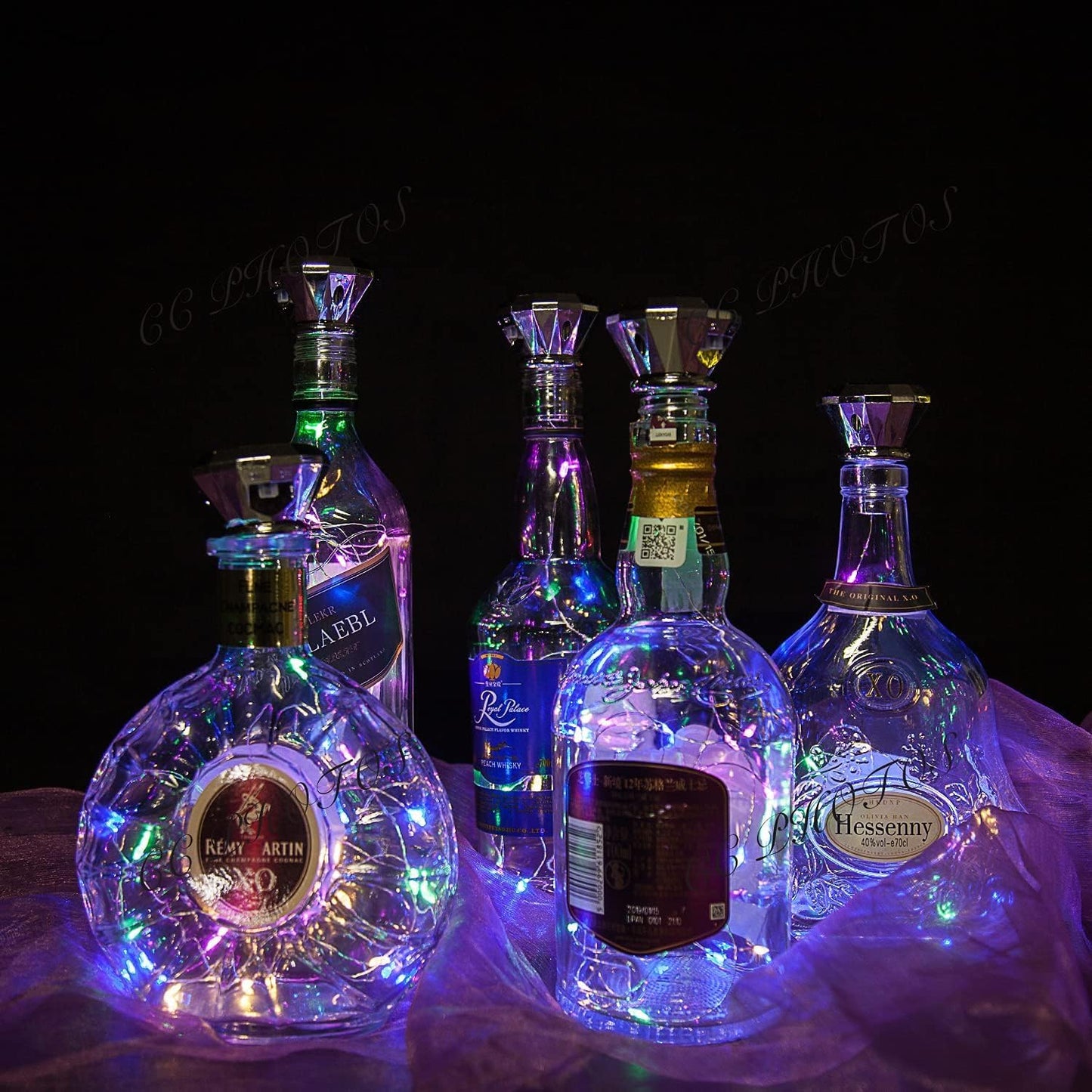 Upgraded 12 Pack Diamond Solar Wine Bottle Lights, 20 LEDs Waterproof Copper Light, Bottle Light Fairy Cork String Lights for Yard Patio Decor, DIY Birthday Gift for Mom Grandma Friend(MultiColor)