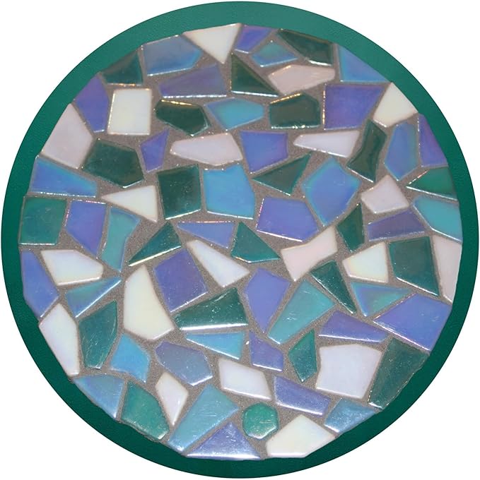 Irregular Glass Mosaic Tiles Bulk 500g Glossy and Iridescent Mosaic Glass Tiles for DIY Projects and Arts and Crafts Solid Colors and Mixes (Glossy Highlighter Yellow)