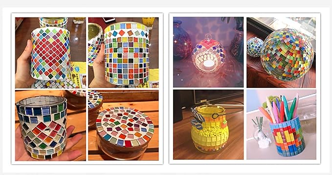 Mosaic Tiles,Glass Tiles, Shine Crystal Mosaic Glass Pieces Bulk Square Glitter Crystal Mosaic Tiles for Home Decoration or DIY Crafts 200g,1x1 cm,Green