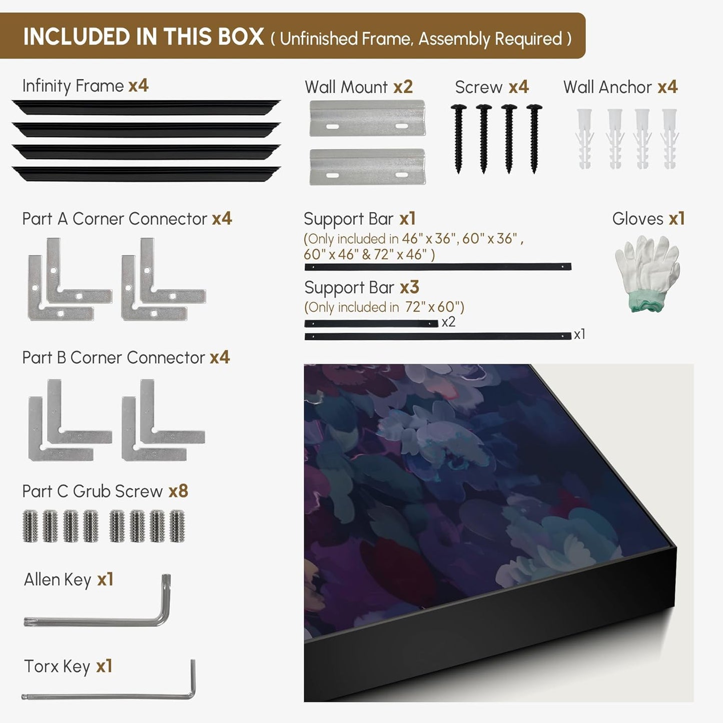 SIGNWIN 30"x60" Extra Large Framed Wall Art Bold Peony Bloom in Colorful Impressionist Style, Lush Floral for Home Living Room Bedroom Decor (Frame Assembly Required)