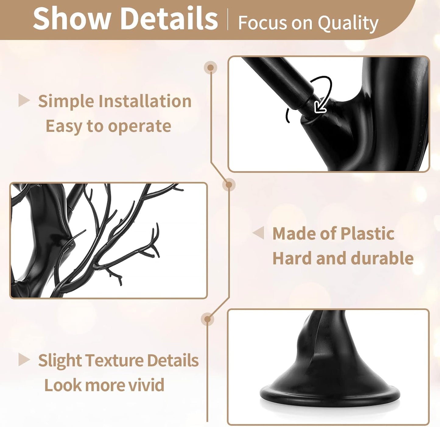 NUPTIO Black Halloween Tree Branch: Artificial 22.8 inch Tall Manzanita Tree Christmas Centerpiece Wedding Centerpieces for Tables - Decorative Ornament Display Tree for Decoration Weddings (2 Pc)