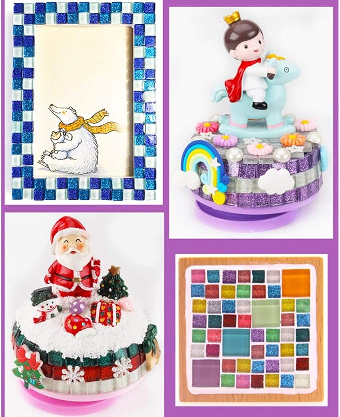 Mosaic Tiles,Glass Tiles, Shine Crystal Mosaic Glass Pieces Bulk Square Glitter Crystal Mosaic Tiles for Home Decoration or DIY Crafts 200g,1x1 cm,Green