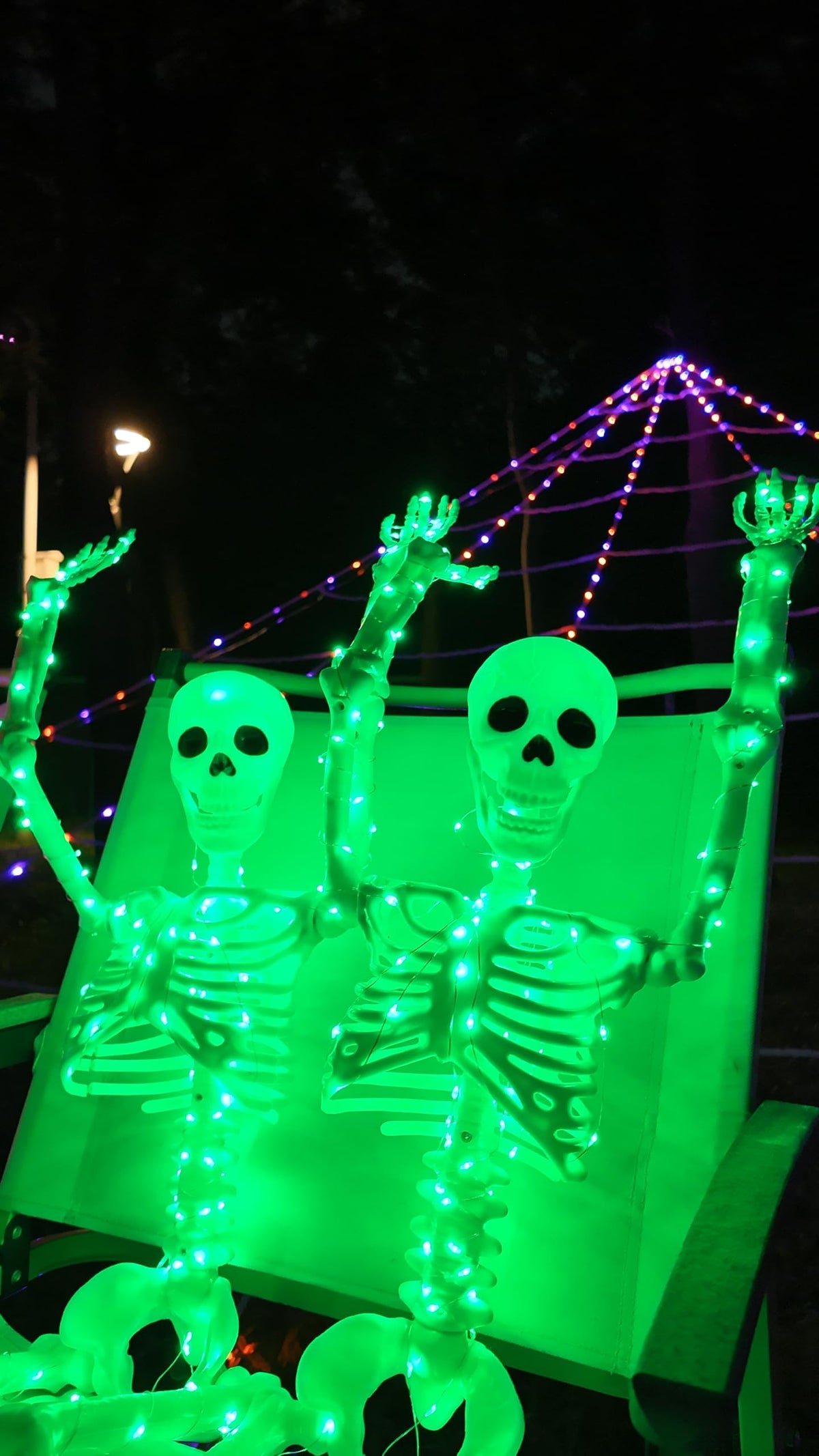 2Pack36 Halloween Lighted Skeleton Deco (Green Light)