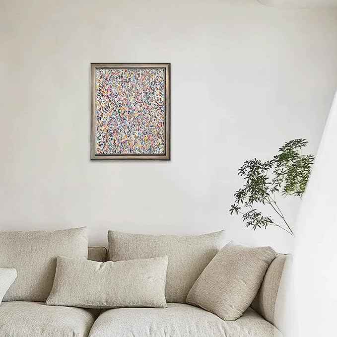 Vintage Framed Colorful Abstract Wall Art Banksy Painting Artwork Graffiti Canvas Print Poster Pictures for Bedroom Living Room Bahtroom Home Office Decor