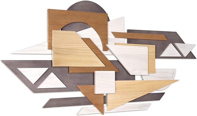 Empire Art Direct "Moonlit Mist I" Handmade Dimensional Solid Paulownia Wood Abstracts Wall Art, Ready to Hang, Living Room, Bedroom & Office, 48" x 24"x 1.42"