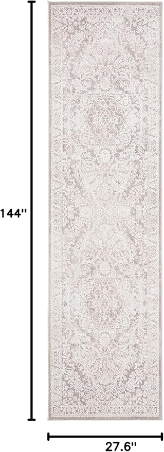 SAFAVIEH Reflection Collection Runner Rug - 2'3" x 12', Beige & Cream, Non-Shedding & Easy Cleaning, Ideal for Living Room, Bedroom (RFT668A)