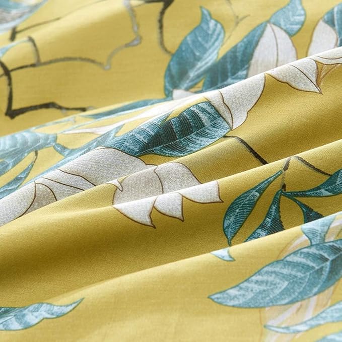 Garden Style Birds Flower Comforter Set Full Size Vintage Floral Boho Bedding Comforter Set Vibrant Color Flower Botanical Comforter with 2 Pillowcases Chic Farmhouse Bedding Comforter for All Season