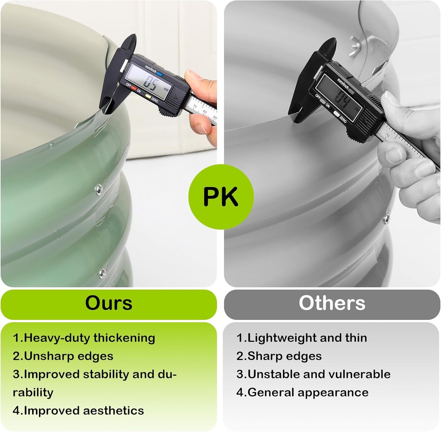 2 Pcs 4.5x2x1ft Oval Raised Garden Bed, Galvanized Raised Beds,Open-Ended Base Metal Raised Planter Beds,Garden Bed Outdoor,Planter Raised Boxes for Vegetables, Flowers,Tool-Free Asse,Green