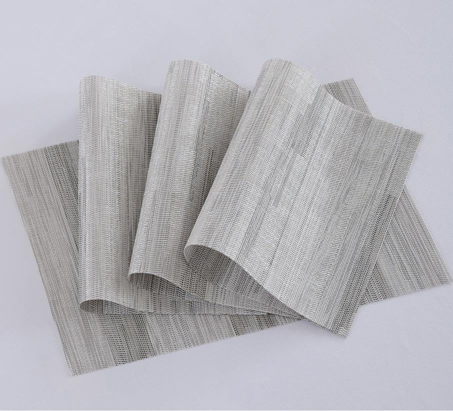 Lightsteel Black Placemats Set of 6 (6 Count)