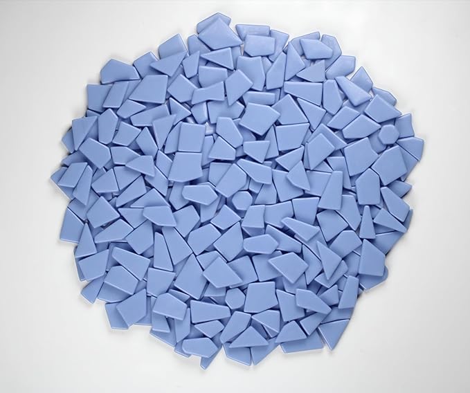 Irregular Glass Mosaic Tiles Bulk 500g Glossy and Iridescent Mosaic Glass Tiles for DIY Projects and Arts and Crafts Solid Colors and Mixes (Glossy Periwinkle)