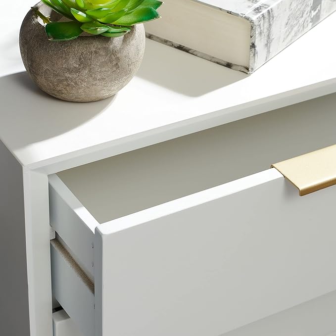 SAFAVIEH Home Collection Baskin White 3-Drawer Accent Table (Fully Assembled)
