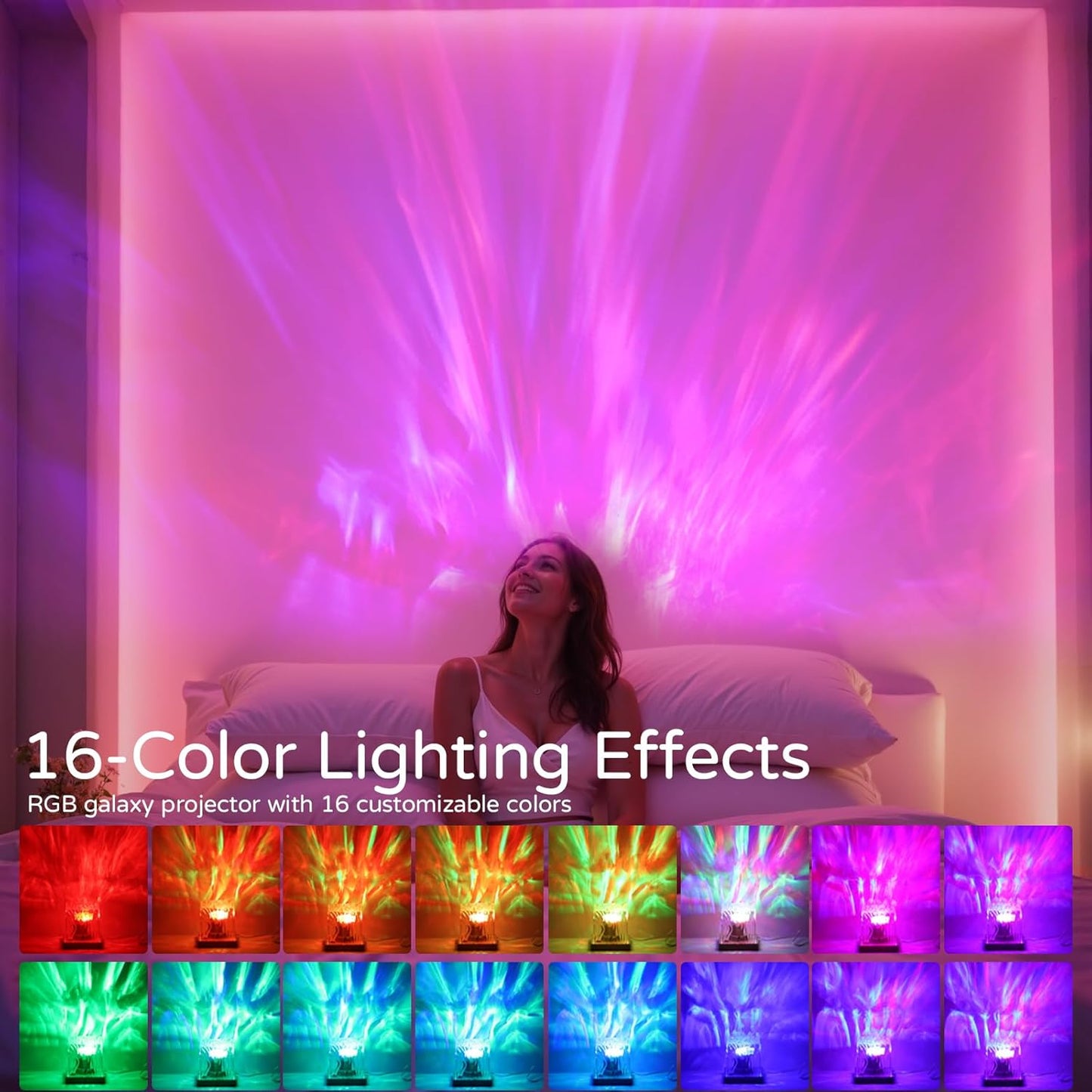Northern Lights Projector, Luminorthe Cube Lamp Lava Lamp Ambient Lighting Galaxy Projector with 16 Colors and Aurora Drift Effects for Room Decor Teen Girl Gifts Classroom