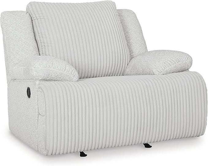 Signature Design by Ashley Top Tier Modern Indoor Upholstered Manual Rocker Recliner, White