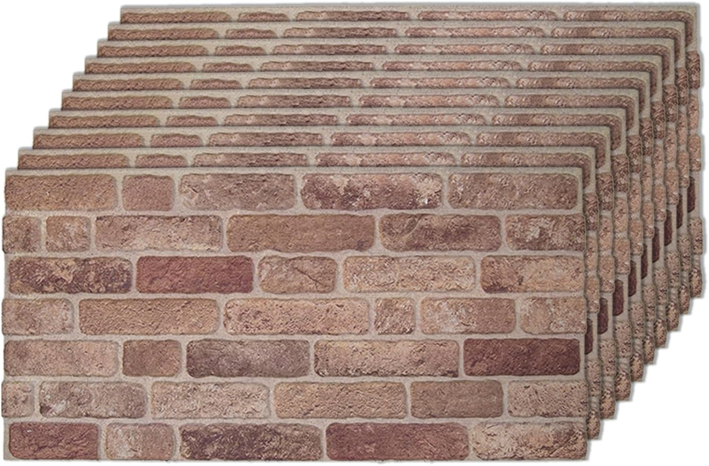 IZODEKOR 3D Wall Panels Brick Effect - Cladding, Stone Look, Styrofoam Facing for Living Room, Kitchen, Bathroom, Balcony, Bedroom, Back of Counter | Farmhouse Style (10 x Panels) - Covers 53 sq ft