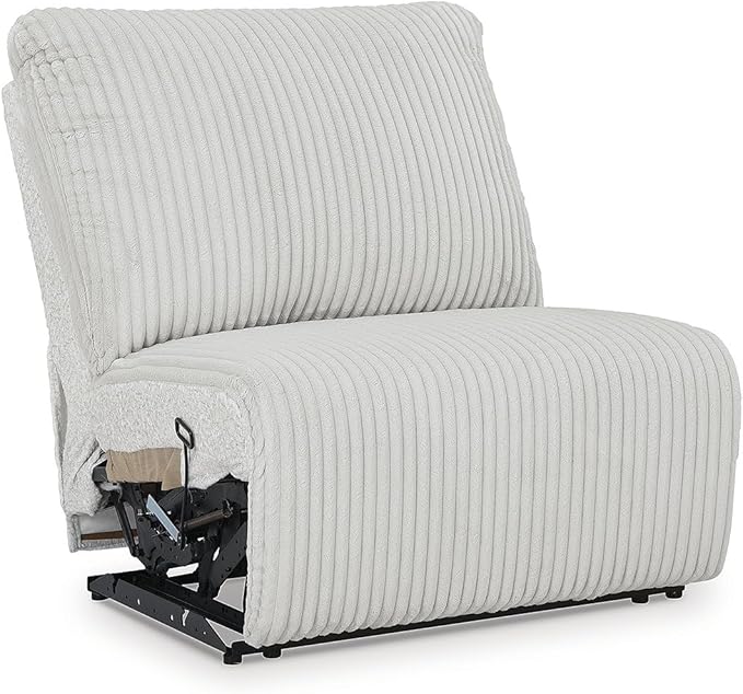 Signature Design by Ashley Top Tier Casual L-Shaped 3-Piece Reclining Sectional Sofa with Pillow-Top Armrest and 4 Accent Pillows, Light Gray