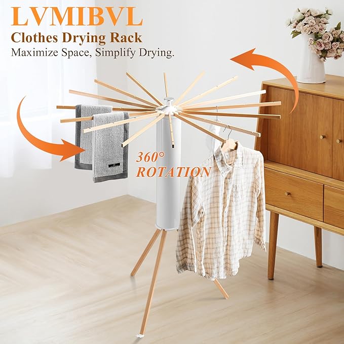 Tripod Clothes Drying Rack Foldable Drying Rack Clothing Portable Space Saving Laundry Drying Rack Ideal for Small Spaces Indoor Outdoor Use Adjustable Design Lightweight Durable Construction