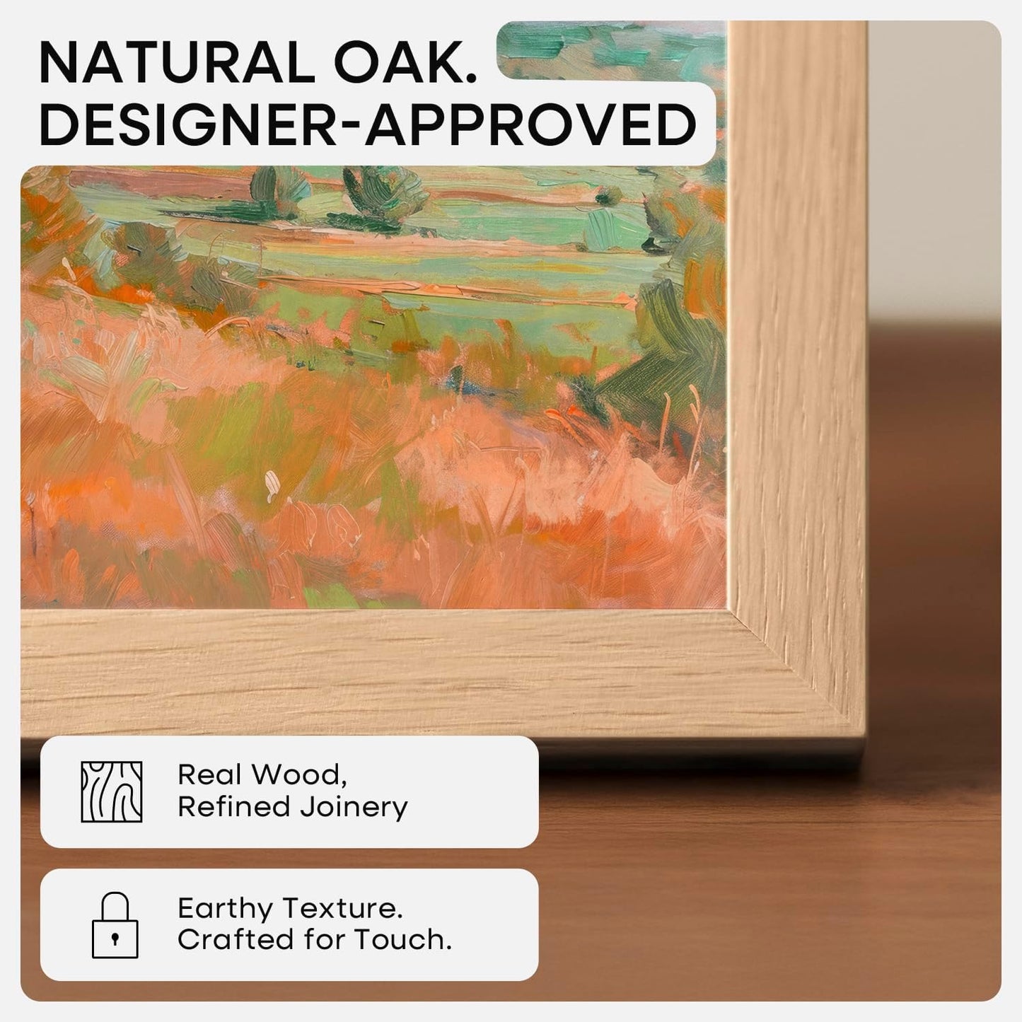 Homeforia 18x24 Poster Frame Wood, High End Natural Oak 18x24 Light Wooden Picture Frame with Mat 16x20, 18 by 24 Frames Matted to 16 x 20 Photo, 24by18 Thin Frames, Tempered Glass, Wall Kit, Set of 1