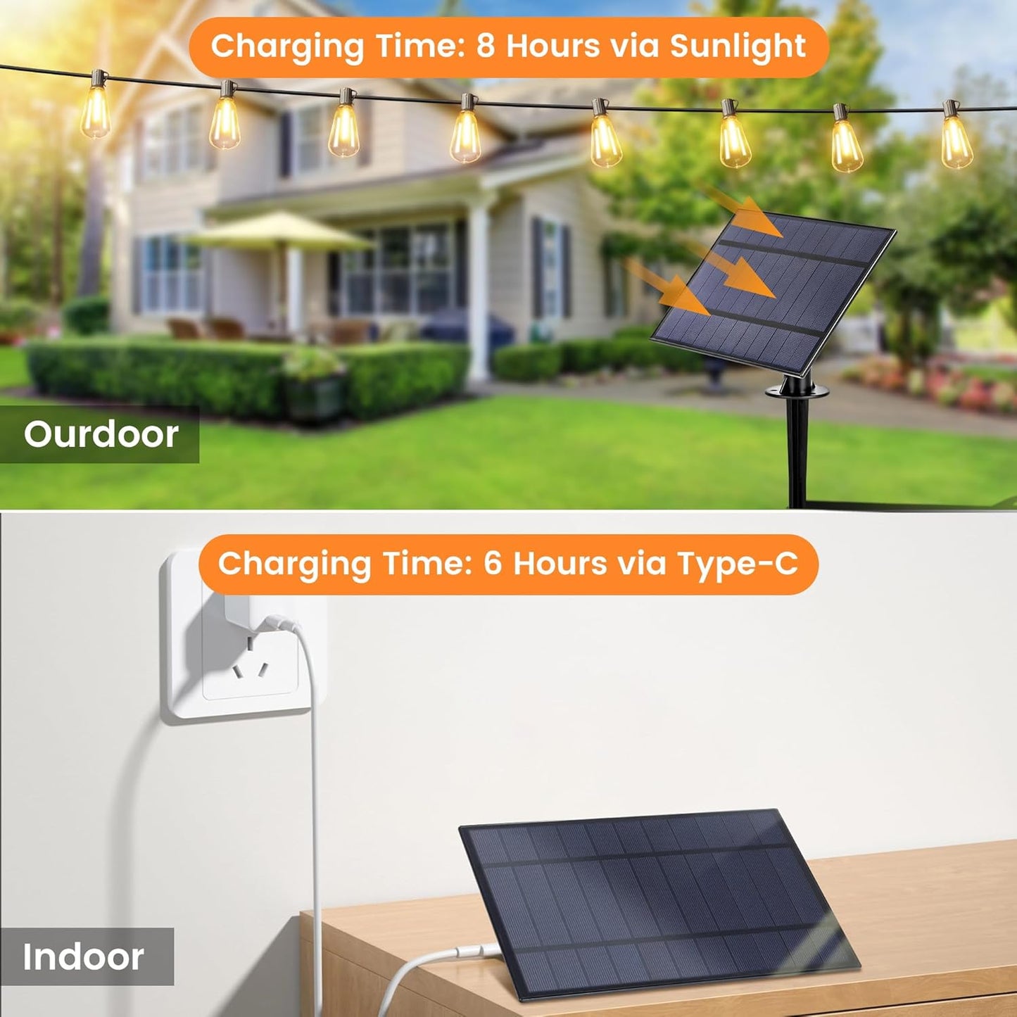 OHLUX 60FT Solar Globe String Lights Outdoor, Shatterproof Solar Patio Lights with Remote, 27 Dimmable ST38 LED Filament Bulbs, 2200K Soft Warm White Edison Hanging Light for Outside Canopy Deck