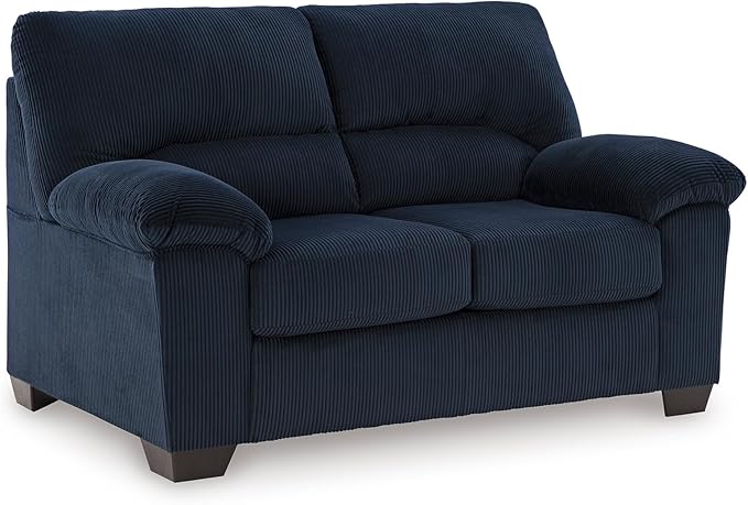 Signature Design by Ashley SimpleJoy Contemporary Loveseat for Living Room, Blue