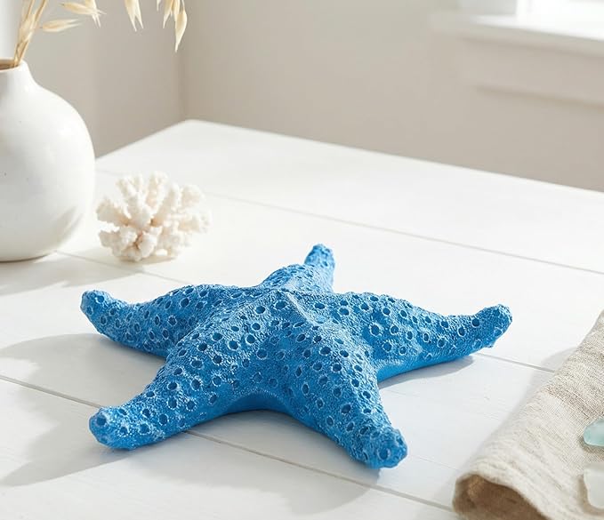 VVGIFTS Blue Ocean Beach Decoration Starfish Resin Wall Hanging Decoration (SkyBlue)
