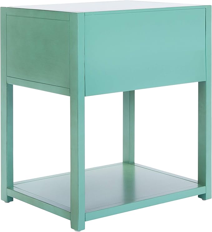 SAFAVIEH Home Collection – Yudi Turquoise Nightstand with Drawer & Shelf, Contemporary Accent Storage Table, Fully Assembled (NST9201C)
