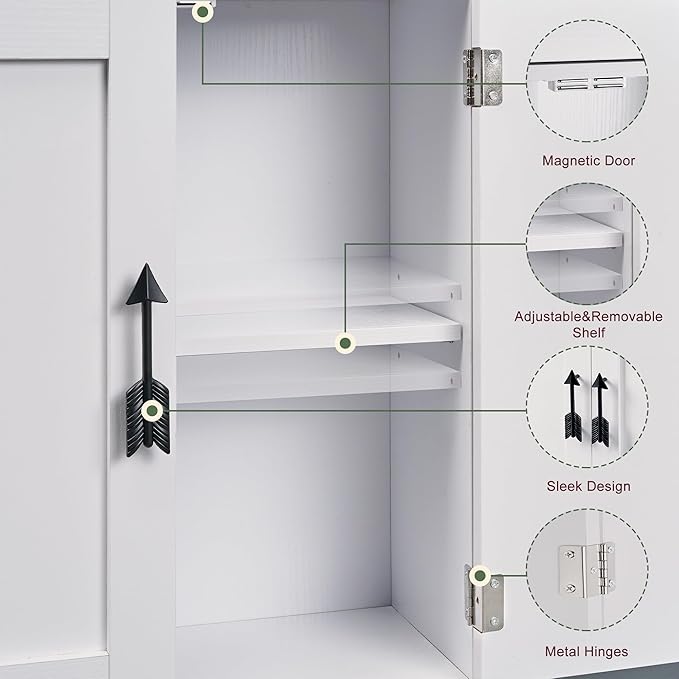 Mega Roll Toilet Paper Holder Cabinet, VECELO Stand Bathroom Storage Organizer of Rolls & Paper Towel, Waterproof, Large Capacity Reserve Area, Trapdoor Lid