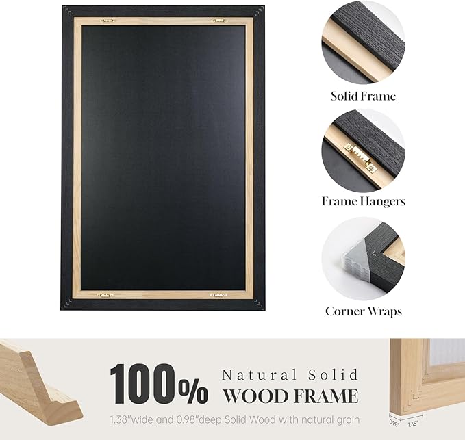 Framed 3D Textured Black and White Abstract Wall Art for Living Room, 4 Piece Modern Paintings Artwork for Walls, Black White Minimalist Pictures for Bedroom Dining Room Hallway Home Office Wall Decor