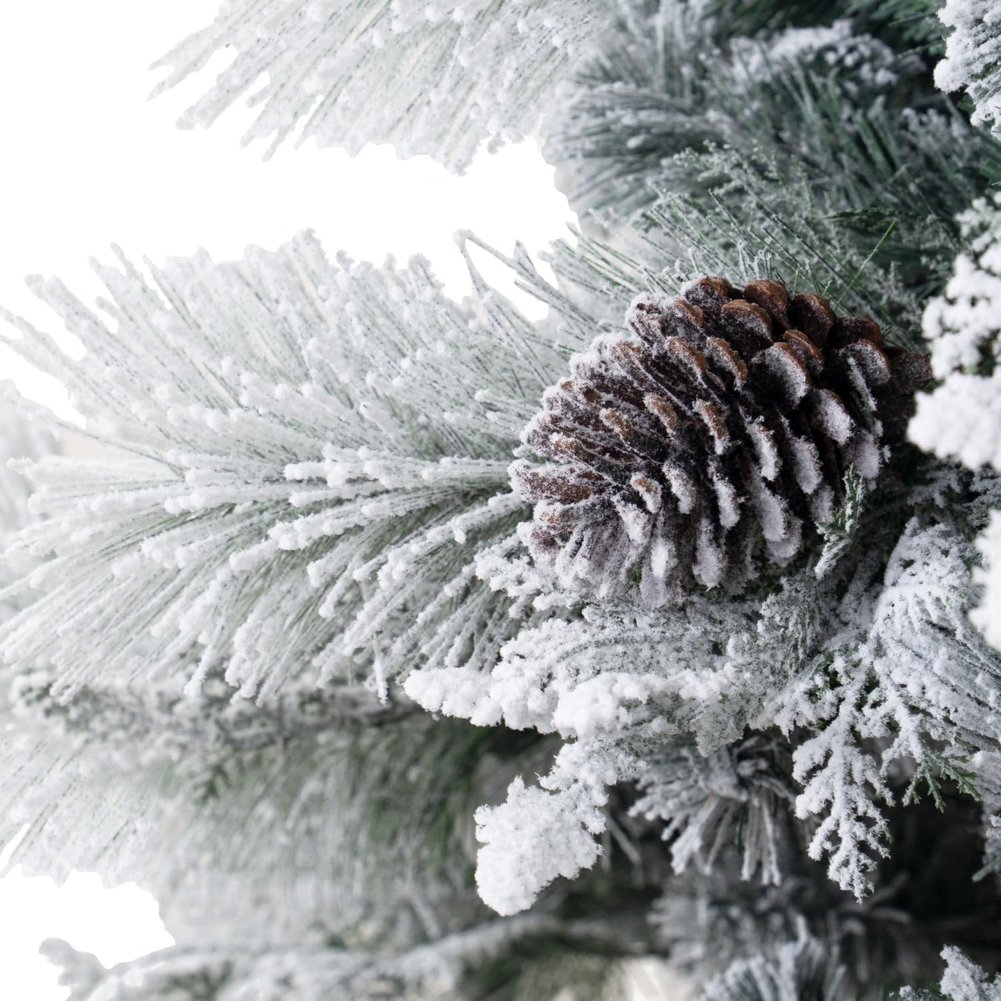 Naomi Home Darla Snowy Christmas Tree 7.5ft/Snow Flocked