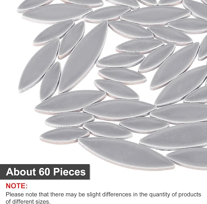 uxcell Ceramic Mosaic Tile, About 200g Teardrop Leaf Tile Mosaic Block for Handicrafts Artwork, Grey