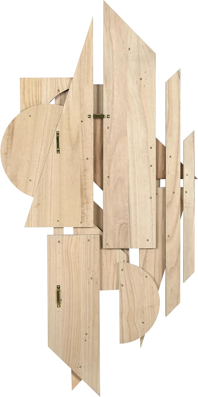 Empire Art Direct "Moonlit Mist I" Handmade Dimensional Solid Paulownia Wood Abstracts Wall Art, Ready to Hang, Living Room, Bedroom & Office, 48" x 24"x 1.42"