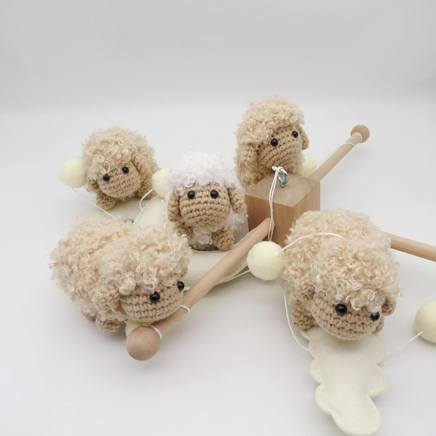 Sheep Crib Mobile Neutral Baby Mobile for Crib Sheep Baby Crib Mobile for Girls Boys Boho Nursery Baby Mobile for Bassinet