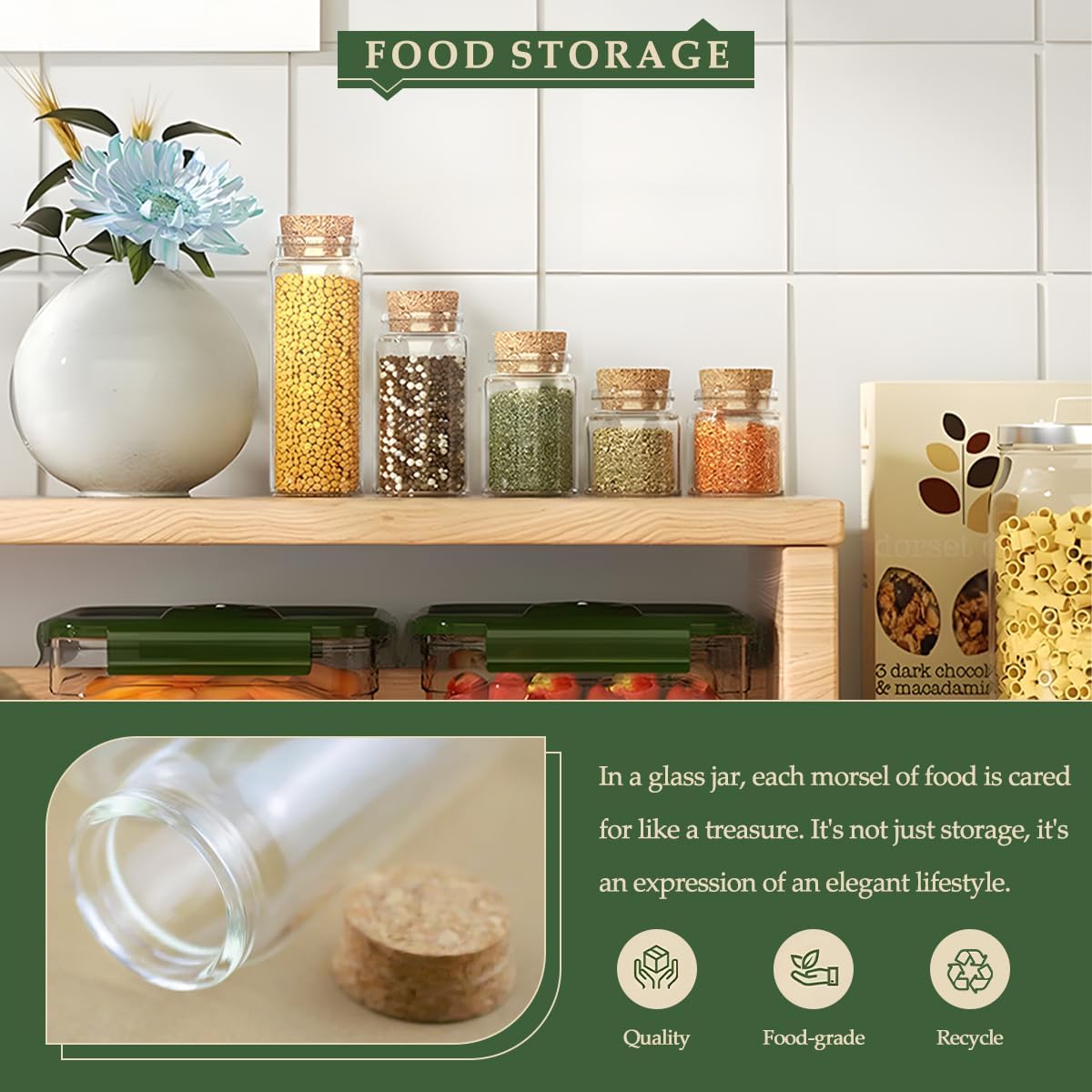 JIUYUE 4 pcs 150 ml Small Glass Cork Bottles,Storage Bottles for Liquids(5.07 oz-1.85x4.72 inch)