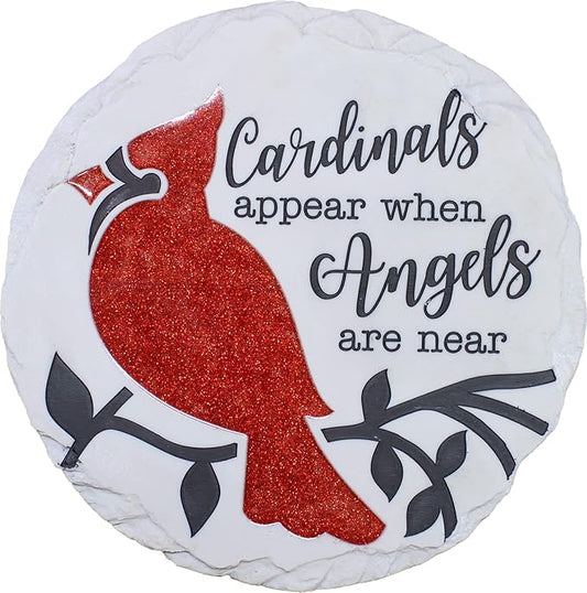 Spoontiques - Cardinal Glitter Stepping Stone - Decorative Garden Stone for Yard, Patio, Garden or Walkway - Outdoor or Indoor Home Decor