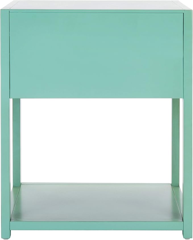 SAFAVIEH Home Collection – Yudi Turquoise Nightstand with Drawer & Shelf, Contemporary Accent Storage Table, Fully Assembled (NST9201C)