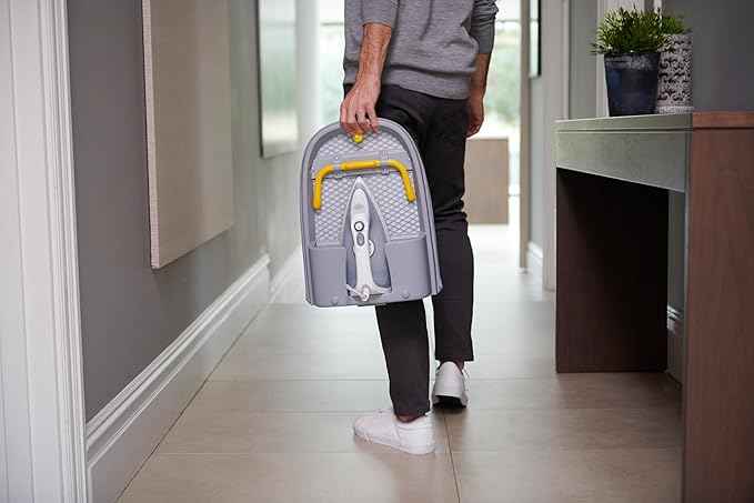 Joseph Joseph Pocket Folding Tabletop Ironing Board with Iron Holder and Wall Mount, Compact Space-Saving, Grey/Yellow