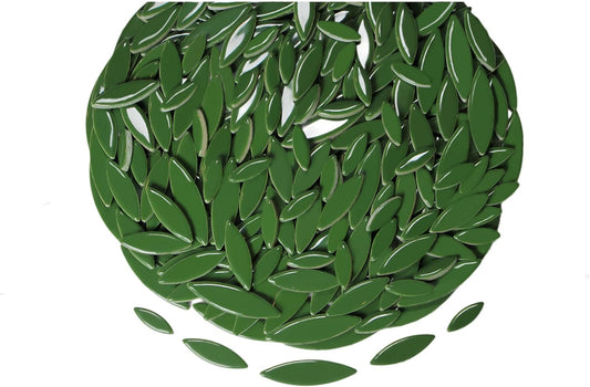 VerzTile Mosaic Tiles for Crafts - Petal Shaped Ceramic Tile Craft Hobbies & Art Projects 39 Color Options Endless Creativity DIY Design (Forest Green)