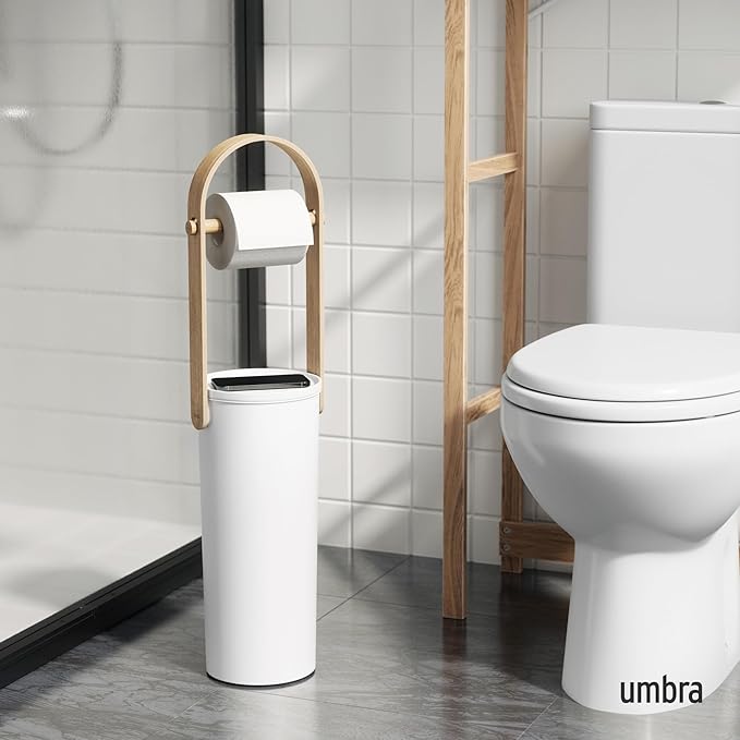 Umbra Bellwood Toilet Paper Stand Holder with Reserve Storage Compartment for 3 Rolls
