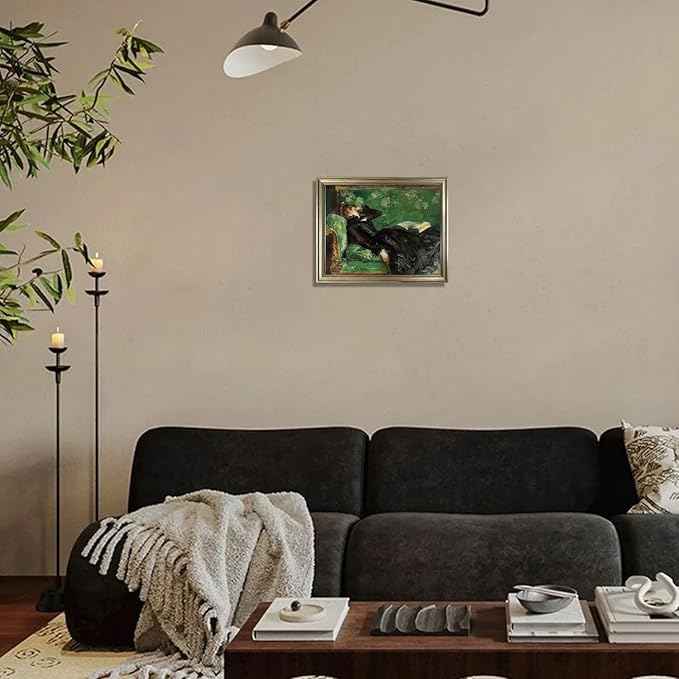 Framed Vintage Wall Art Woman Reading Canvas Print Poster Moody Oil Painting Living Room Bedroom Decor Home Artwork