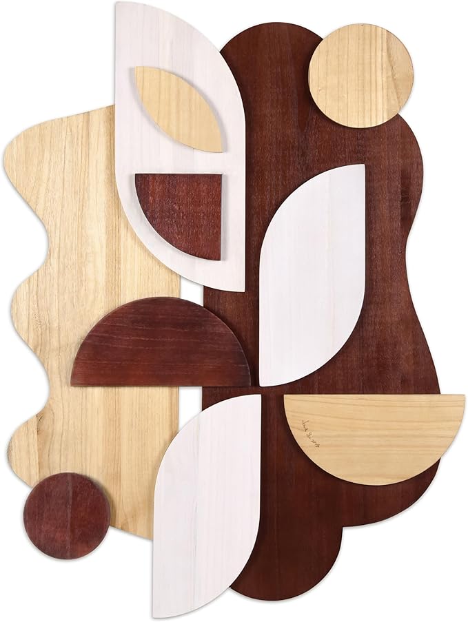 Empire Art Direct "Sands Serenade I" Handmade Dimensional Solid Paulownia Wood Abstracts Wall Art, Ready to Hang, Living Room, Bedroom & Office, 40" x 30"x 1.42"