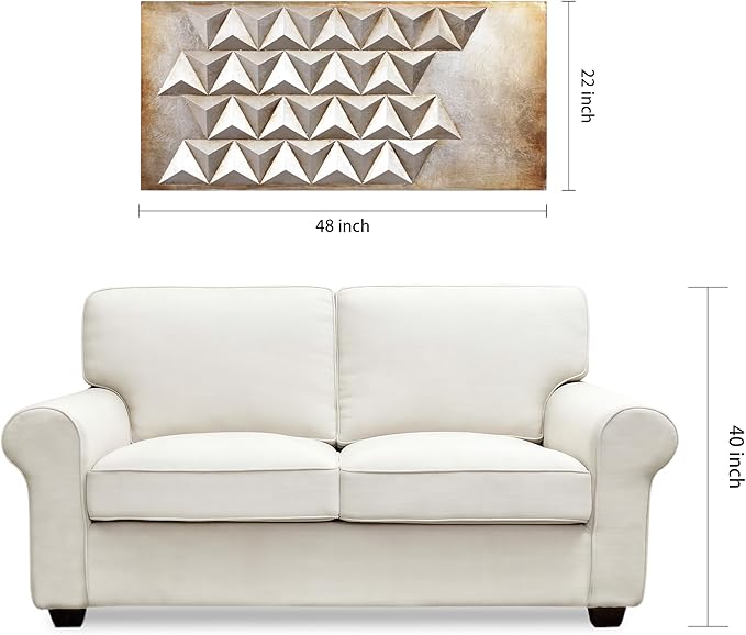 Empire Art Direct Steel II Abstract 3D Iron Wall Art, Metallic Hand Painted Sculpture,Ready to Hang, Living Room, Bedroom ＆ Office, Gold, 22 in. x 48 in.
