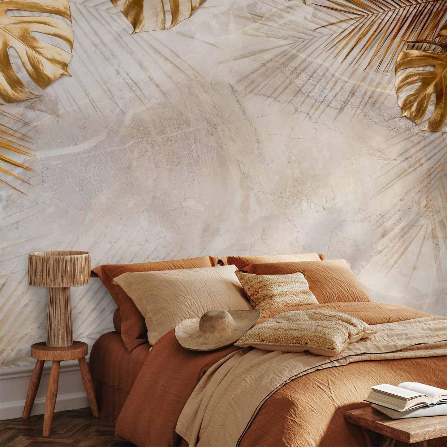 artgeist Premium Wall Mural Tropical Leaves 197x138 in - Non-Woven Wallpaper Fleece Wall Decor Photo Print Picture Image Design Monstera Palm Green Leaves b-C-0788-a-a