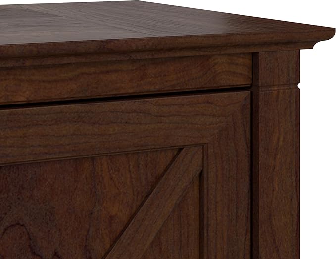 Bush Home Key West Tall Storage Cabinet with Doors in Bing Cherry