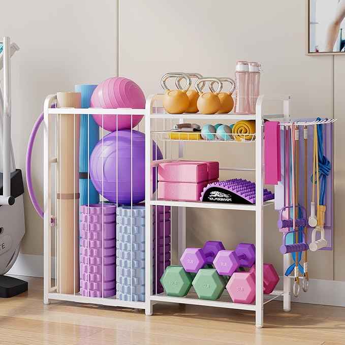 Garage Sports Equipment Organizer, Ball Storage for Gear and Toys, Large Capacity, Sports Organizer for Garage with Hooks and Baskets